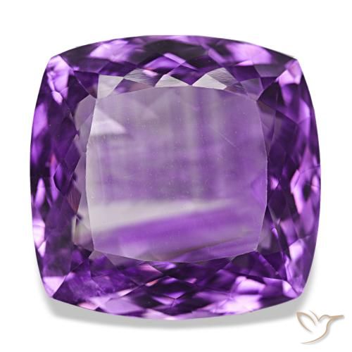 38.32 ct Violet Amethyst Gemstone, Amethyst Gem in Cushion-Cut Shape for Sale.
