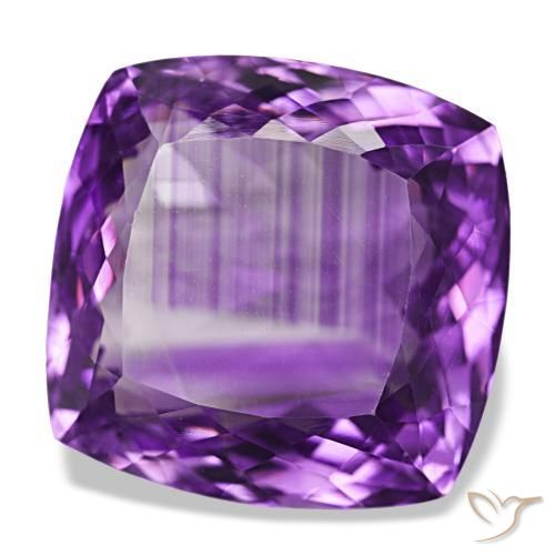 38.32 ct Violet Amethyst Stone, Natural Amethyst in Cushion-Cut Shape for Sale