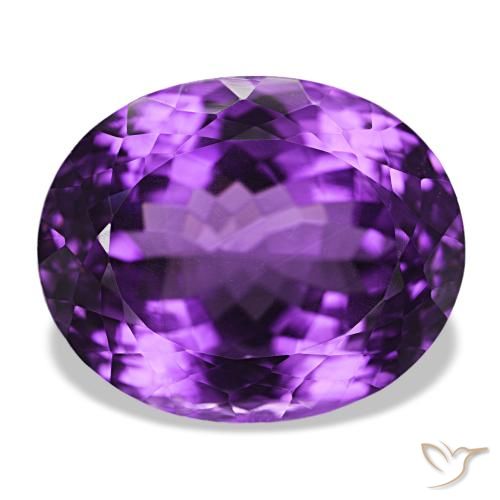 31.10 ct Violet Amethyst Gemstone, Amethyst Gem in Oval Facet Shape for Sale.
