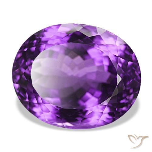 31.10 ct Violet Amethyst Stone, Natural Amethyst in Oval Facet Shape for Sale