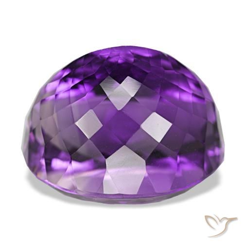 Amethyst Gemstone in 20.2 x 16.3 mm Size for Sale, Amethyst Stone in Medium Violet Color