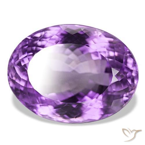 48.71 ct Violet Amethyst Stone, Natural Amethyst in Oval Facet Shape for Sale