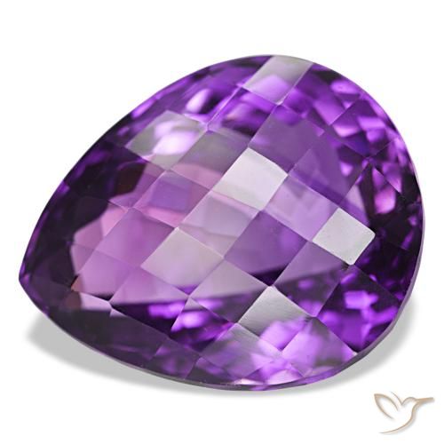 39.01ct Medium Violet Amethyst, Pear Shape, VVS-VS