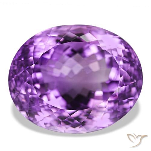 40.93 ct Violet Amethyst Gemstone, Amethyst Gem in Oval Facet Shape for Sale.