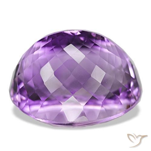 Amethyst Gemstone in 22.6 x 18.4 mm Size for Sale, Amethyst Stone in Pinkish Violet Color