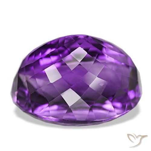 Amethyst Gemstone in 22.6 x 16.5 mm Size for Sale, Amethyst Stone in Vivid Violet Color