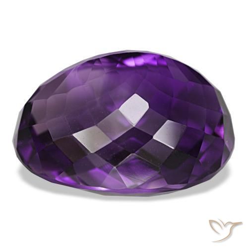 Amethyst Gemstone in 22 x 17 mm Size for Sale, Amethyst Stone in Medium Violet Color