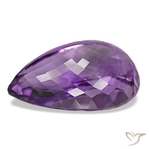Amethyst Gemstone in 29.3 x 19 mm Size for Sale, Amethyst Stone in Purplish Violet Color