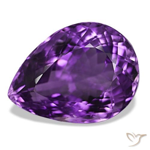 30.80ct Medium Violet Amethyst, Pear Shape, VVS