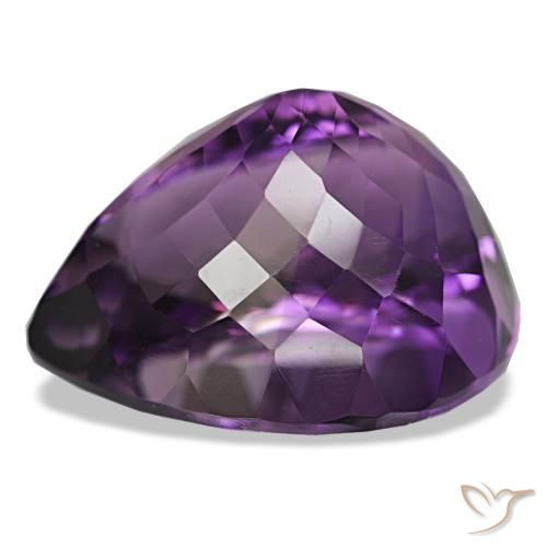 Amethyst Gemstone in 22.1 x 18.5 mm Size for Sale, Amethyst Stone in Medium Dark-Violet Color