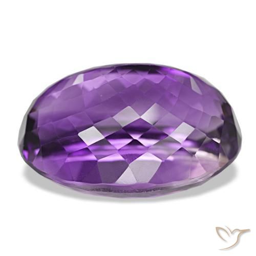 Amethyst Gemstone in 23.9 x 17.2 mm Size for Sale, Amethyst Stone in Deep Violet Color