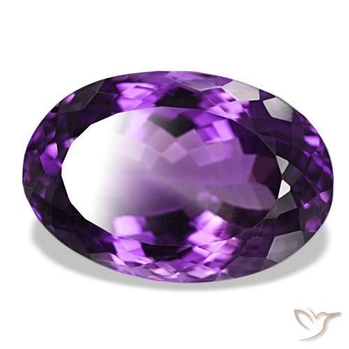 31.06 ct Violet Amethyst Stone, Natural Amethyst in Oval Facet Shape for Sale