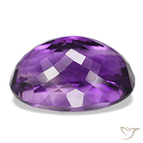 Amethyst Gemstone in 23.5 x 15.9 mm Size for Sale, Amethyst Stone in Medium Dark-Violet Color