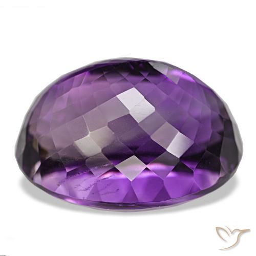 Amethyst Gemstone in 24.3 x 19 mm Size for Sale, Amethyst Stone in Medium Violet Color