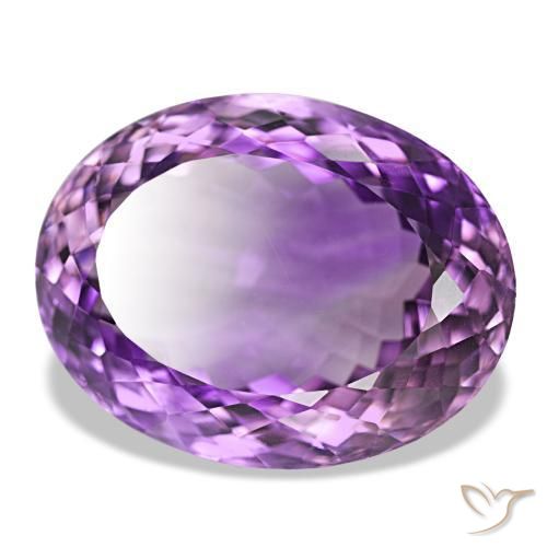 40.46 ct Violet Amethyst Stone, Natural Amethyst in Oval Facet Shape for Sale