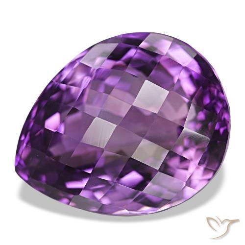 34.04ct Deep Purplish Violet Amethyst, Pear Shape, VVS