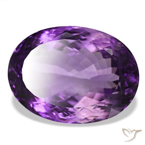 39.87 ct Violet Amethyst Stone, Natural Amethyst in Oval Facet Shape for Sale