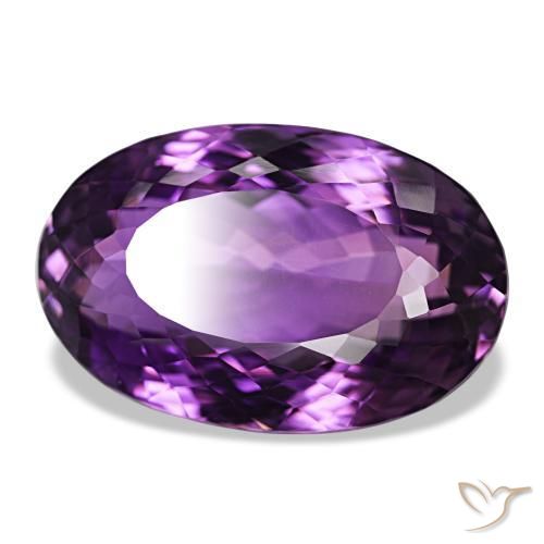 43.40 ct Violet Amethyst Stone, Natural Amethyst in Oval Portuguese-Cut Shape for Sale