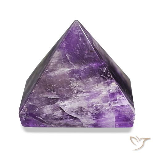 111.36 ct Violet Amethyst Gemstone, Amethyst Gem in Pyramid Cabochon Shape for Sale.