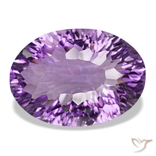 29.67 ct Violet Amethyst Gemstone, Amethyst Gem in Oval Concave Cut Shape for Sale.