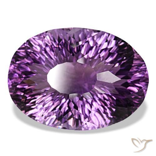 58.14 ct Violet Amethyst Stone, Natural Amethyst in Oval Concave Cut Shape for Sale