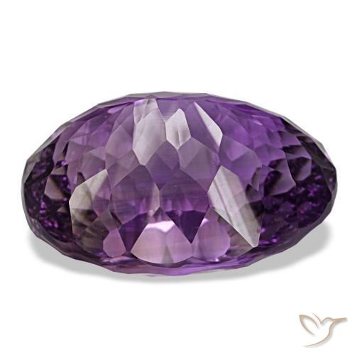 Amethyst Gemstone in 29.3 x 21.3 mm Size for Sale, Amethyst Stone in Deep Purplish Violet Color