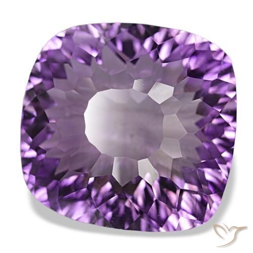 29.07 ct Violet Amethyst Stone, Natural Amethyst in Cushion Concave Cut Shape for Sale