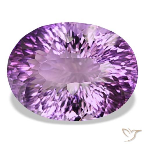 82.91 ct Violet Amethyst Gemstone, Amethyst Gem in Oval Concave Cut Shape for Sale.