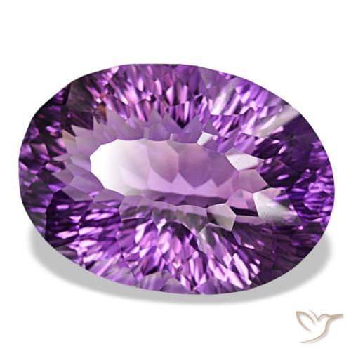 81.61 ct Violet Amethyst Stone, Natural Amethyst in Oval Concave Cut Shape for Sale
