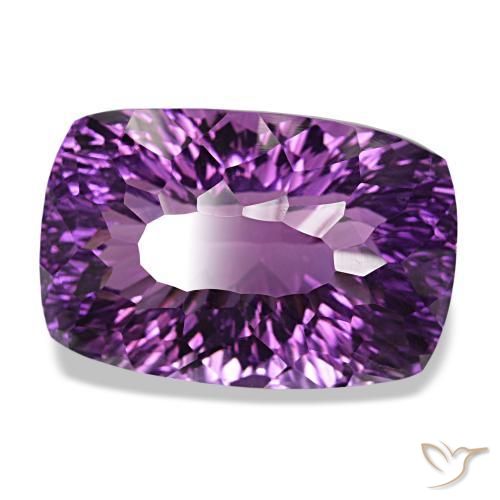 53.04 ct Violet Amethyst Stone, Natural Amethyst in Cushion Concave Cut Shape for Sale