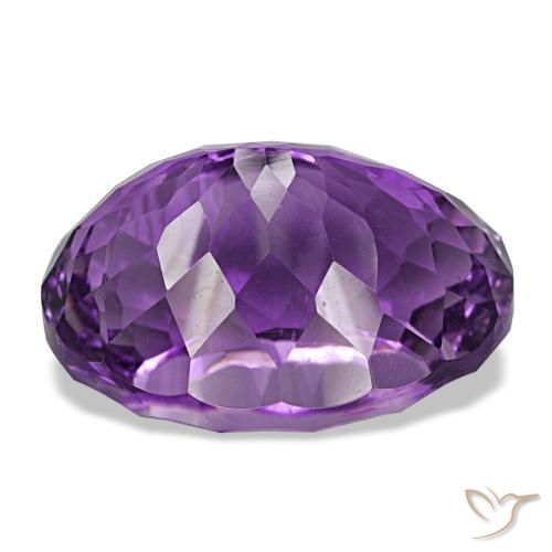 Amethyst Gemstone in 19.6 x 14.3 mm Size for Sale, Amethyst Stone in Vivid Violet Color