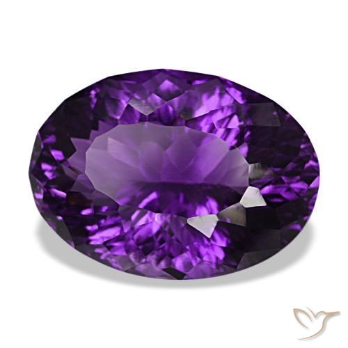 30.96 ct Violet Amethyst Stone, Natural Amethyst in Oval Concave Cut Shape for Sale