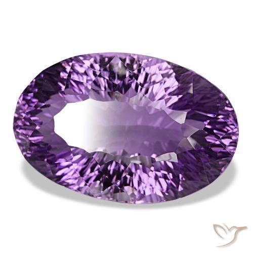 63.99 ct Violet Amethyst Stone, Natural Amethyst in Oval Concave Cut Shape for Sale