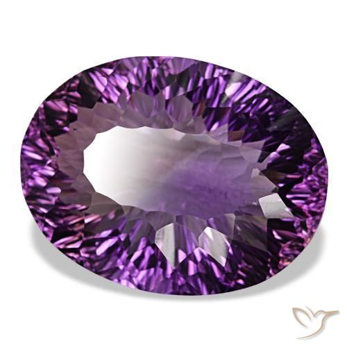 83.18 ct Violet Amethyst Stone, Natural Amethyst in Oval Concave Cut Shape for Sale