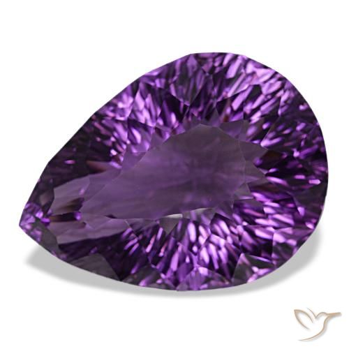 79.49Ct Reddish Violet Amethyst, Pear Shape, Vvs