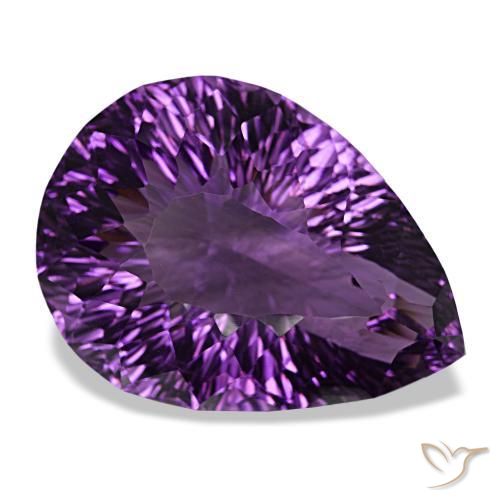 79.49 ct Violet Amethyst Stone, Natural Amethyst in Pear Concave Cut Shape for Sale