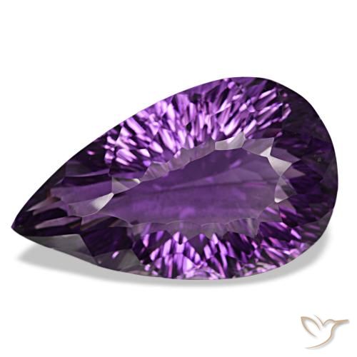 82.05Ct Dark Violet Amethyst, Pear Shape, Vvs