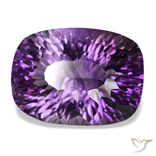 58.37 ct Violet Amethyst Stone, Natural Amethyst in Cushion Concave Cut Shape for Sale