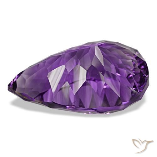 Amethyst Gemstone in 33.7 x 22.4 mm Size for Sale, Amethyst Stone in Deep Purplish Violet Color