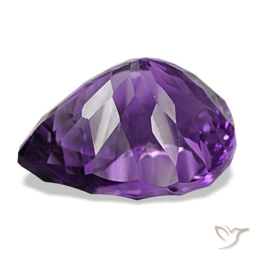 Amethyst Gemstone in 21.9 x 17.4 mm Size for Sale, Amethyst Stone in Vivid Violet Color