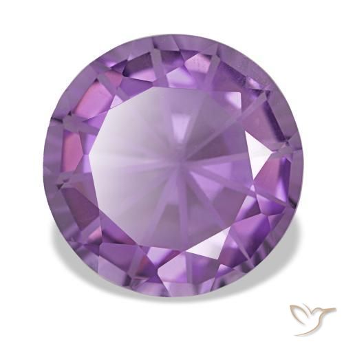 2.76 ct Violet Amethyst Stone, Natural Amethyst in Diamond-Cut Shape for Sale