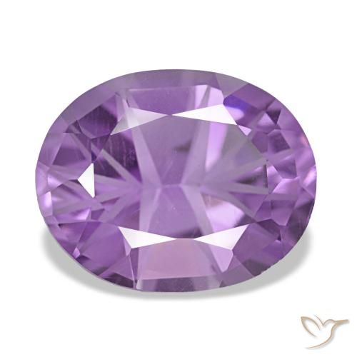 4.71 ct Violet Amethyst Gemstone, Amethyst Gem in Oval Diamond-Cut Shape for Sale.