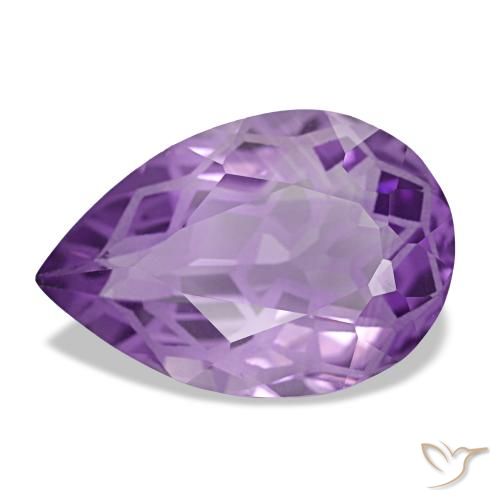 3.77 ct Violet Amethyst Gemstone, Amethyst Gem in Pear Facet Shape for Sale.