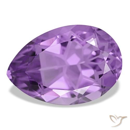 11.22 ct Violet Amethyst Gemstone, Amethyst Gem in Pear Facet Shape for Sale.