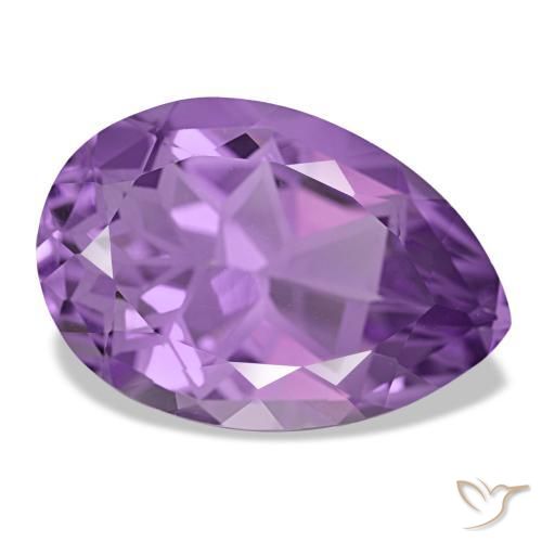 11.22 ct Violet Amethyst Stone, Natural Amethyst in Pear Facet Shape for Sale