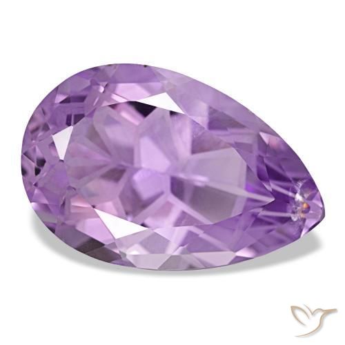 12.05 ct Violet Amethyst Stone, Natural Amethyst in Pear Facet Shape for Sale
