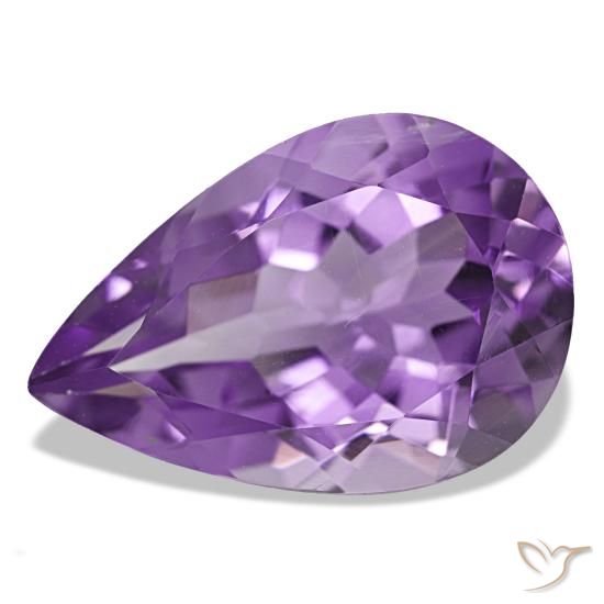 5.30 ct Violet Amethyst Gemstone, Amethyst Gem in Pear Facet Shape for Sale.