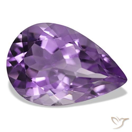 5.30 ct Violet Amethyst Stone, Natural Amethyst in Pear Facet Shape for Sale