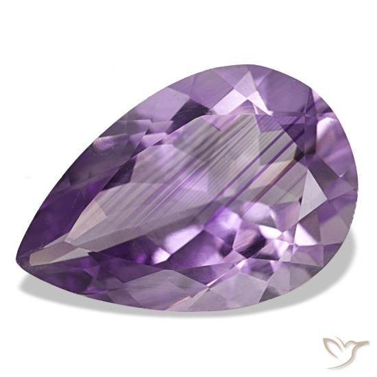 4.58 ct Violet Amethyst Gemstone, Amethyst Gem in Pear Facet Shape for Sale.