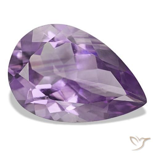 4.58 ct Violet Amethyst Stone, Natural Amethyst in Pear Facet Shape for Sale